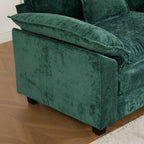 Wider Armrest LoveSeat (Ottoman is not Included), Sectional Couch, for Living Room Bedroom and Apartment, Comfy Double Layer Upholstered Seat Cushion, Breathable Chenille Fabric, Green BF383