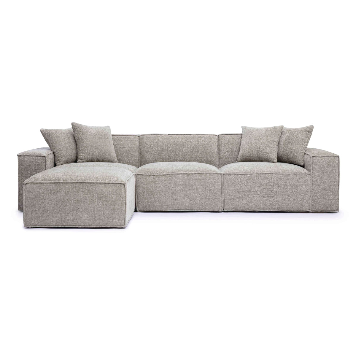 TOV Furniture Mindy Taupe Chenille Basketweave Modular Sectional