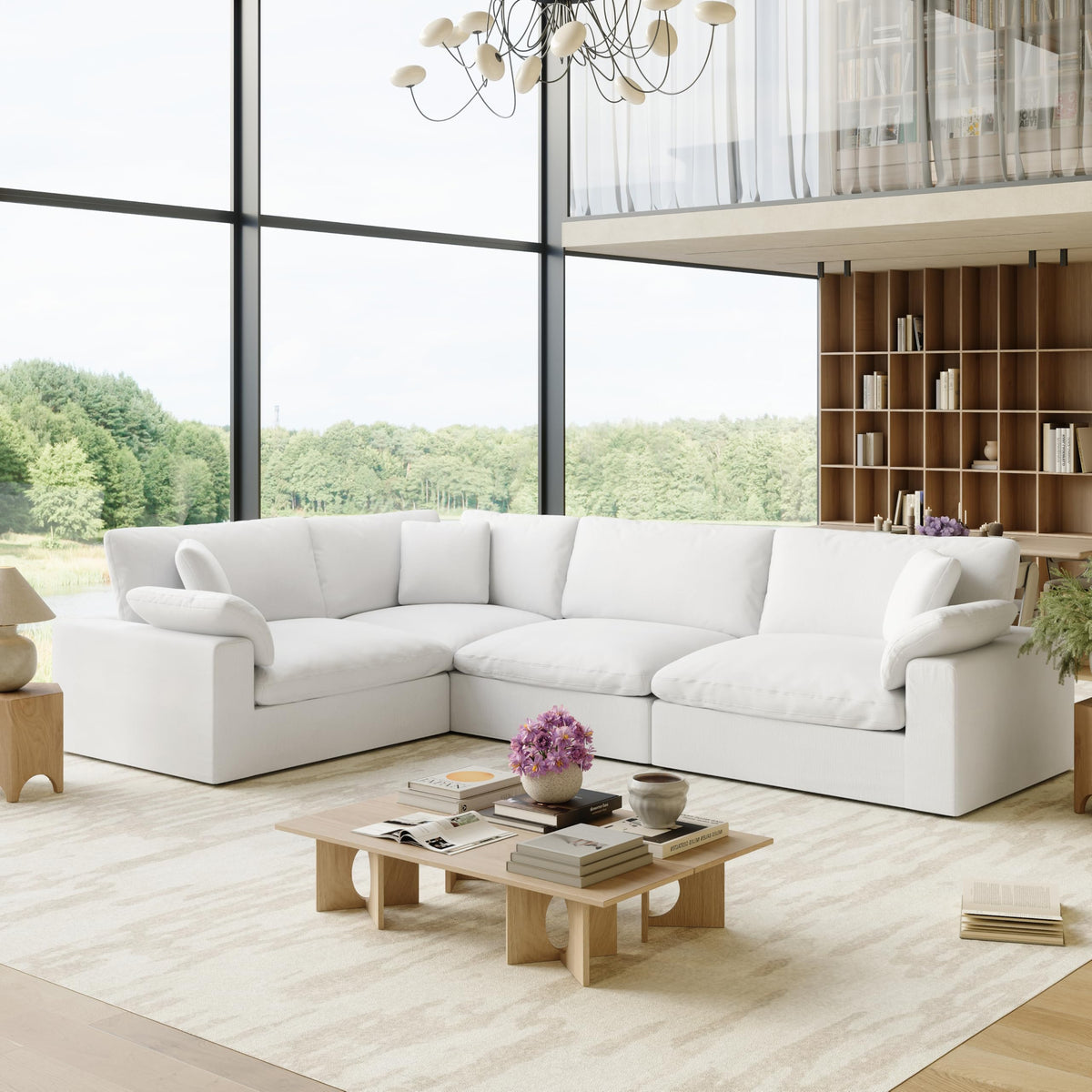110.8" Oversized Cloud Modular Sectional Sofa, L Shaped Couch,White