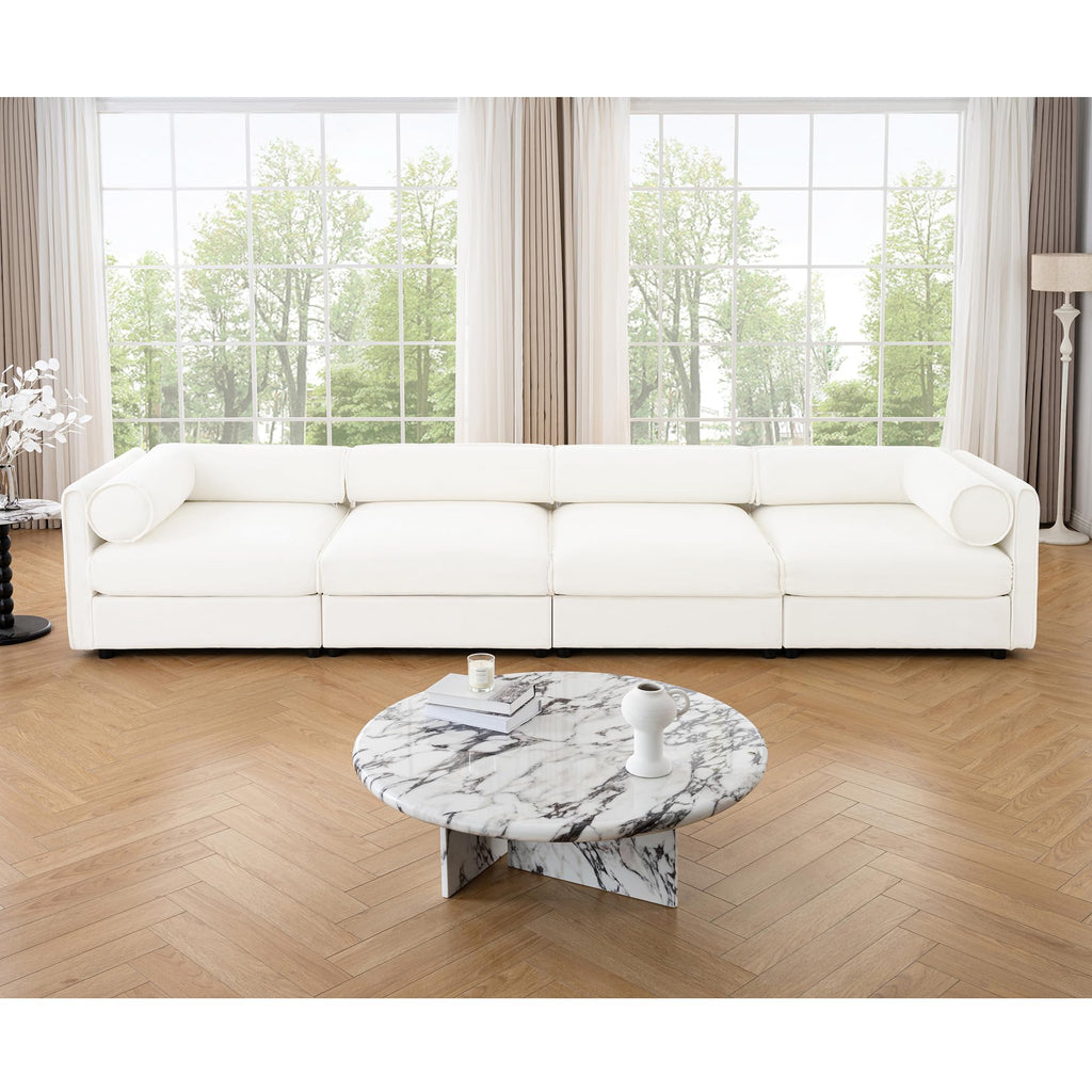 109'' Modular Sectional Sofa, Oversized 4 Seat L Shaped Couch with Storage Ottoman, Extra Deep Seat, Modern Comfy Convertible Chenille Sofa with Chaise, Lounge Couches for Living Room, Camel