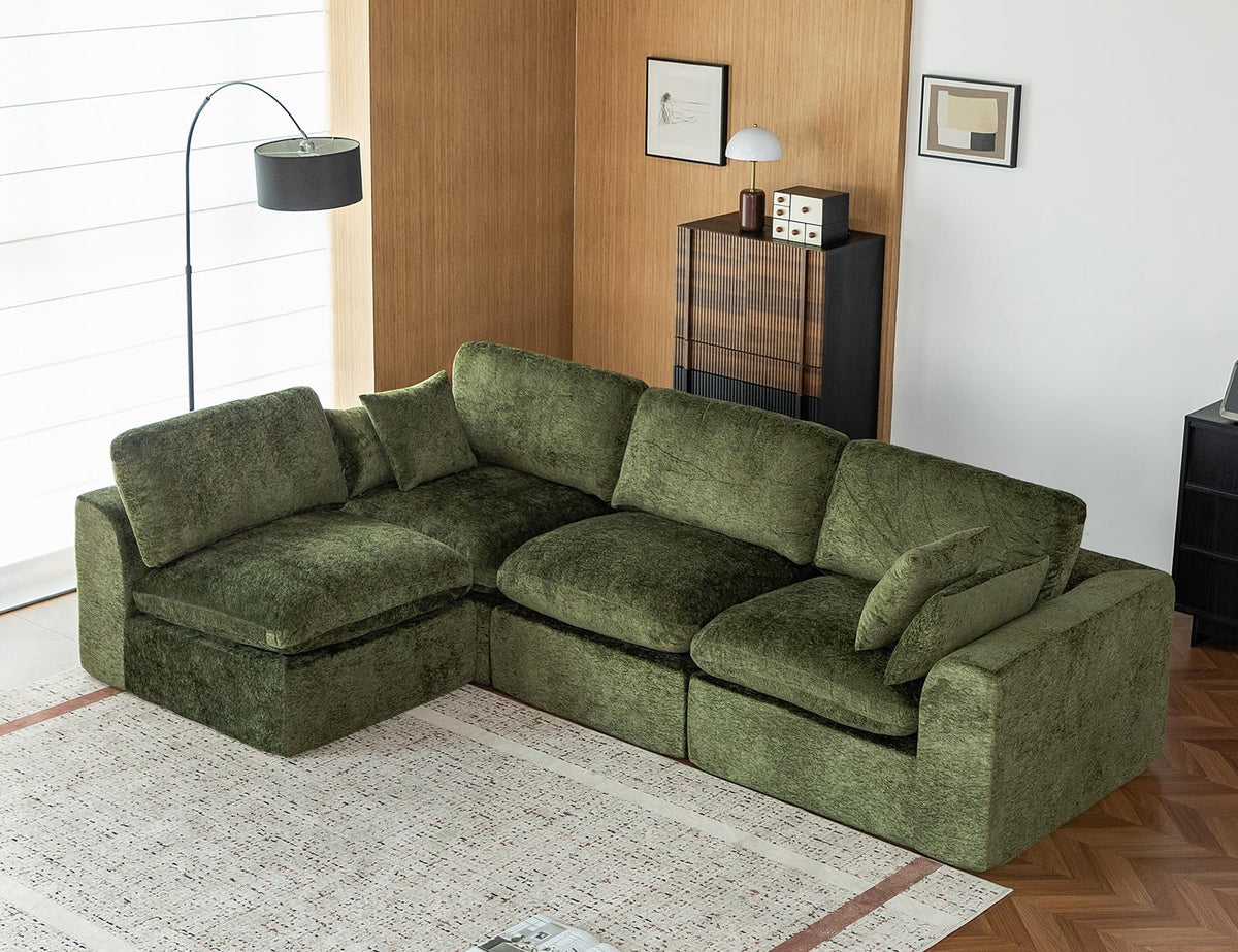115" Cloud Sectional Couch, Boneless Couches for Living Room