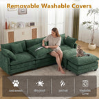 111" Modular Sectional Cloud Sofa Couch with 2 Ottomans for Living Room