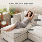 113.4'' Modular Sectional Couches with Storage Ottoman
