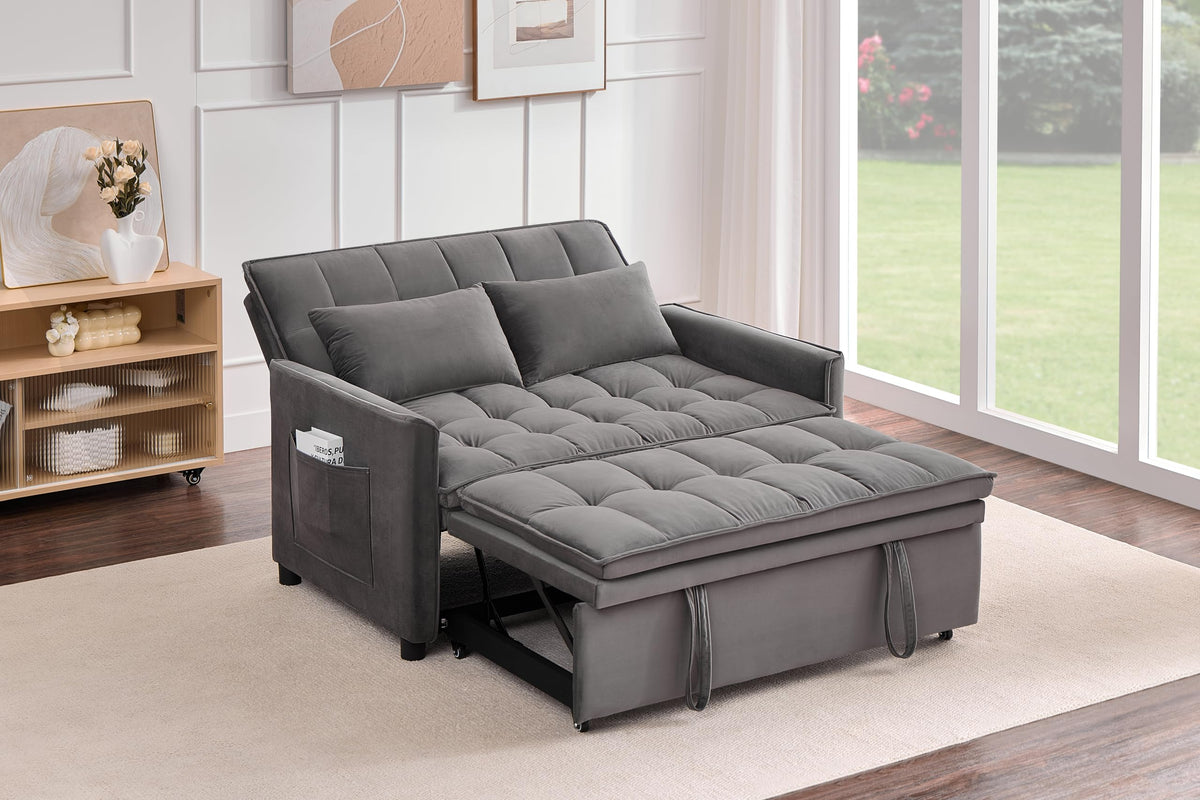 Velvet Chesterfield Sofa Set, 3-Seater and Loveseat