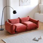 WJShome Modular Sectional Couch, Lovesofa Convertible Sofa, 77.16in Minimalist Modern Chenille Yarn 2 Seater Living Room Sofa Set for Office & House, Red