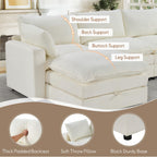 113" Modular Sectional Sofa, L Shaped Cloud Couch with Storage Ottoman