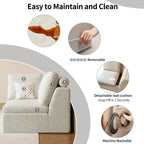 109" Oversized Modular Sectional Sofa L Shaped, Cloud Sectional Couch with Ottoman Deep Seat,Boneless Memory Foam Sofa for Living Room,Teddy Fleece Fabric, No Tools Assembly Required (Beige,1 Ottoman)