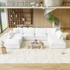 110.8" Oversized Cloud Modular Sectional Sofa, L Shaped Couch,White
