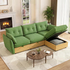 120'' U/V Shaped Cloud Couch Modular Sectional Sofa with Storage