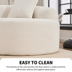 110'' Curved Boneless Sofa, Compression Sofa Modular Sectional Couch