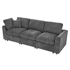 U-Style 101.57" Modern 3-Seater Sofa, Chenille Upholstered Couch with Solid