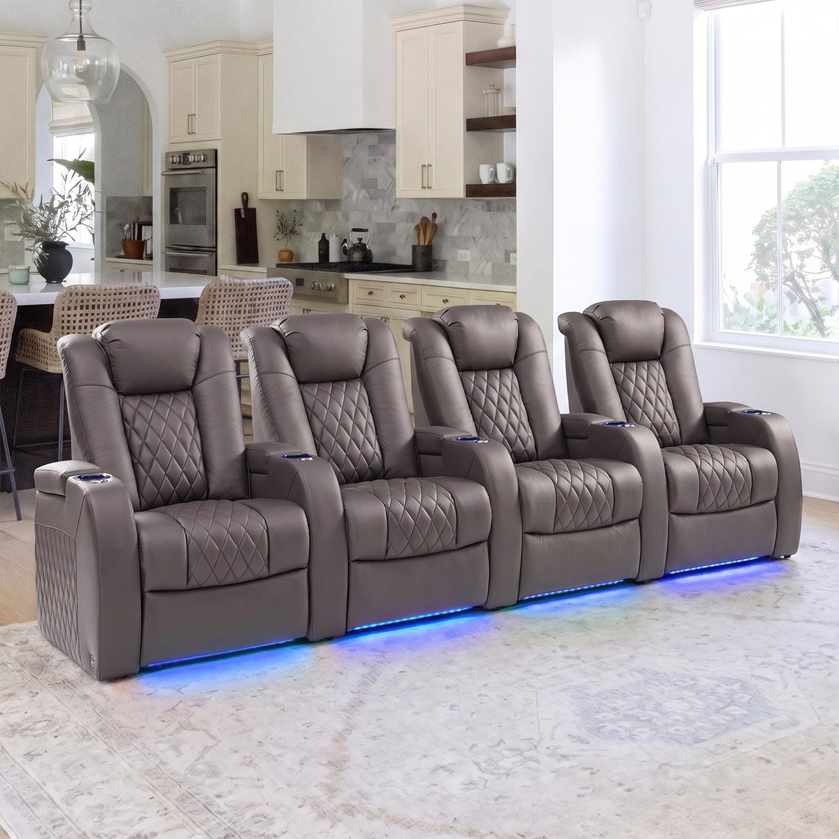 Weilianda Power Reclining Sofa for Living Room, Grey
