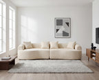 WILLIAMSPACE 132" Oversize Curved Sofa Couch for Living Room, Modern Luxury 2 Pieces Upholstered Cloud Sofa Curved Couch with Half Moon Design, Velvet 6 Seater Sofa for Apartment, No Assembly, Orange