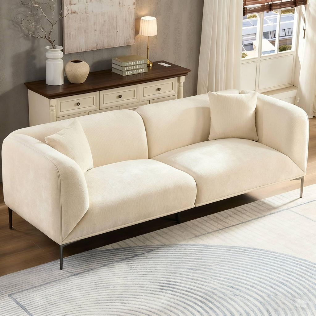 WILLIAMSPACE 66" Modern Velvet Curved Sofa Couch for Living Room, Nomad