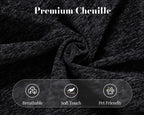 120" Cloud Modular Sectional Sofa, No-Assembly Chenille Couch, Black