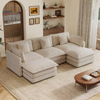 103.8" Modular Cloud Couch Chenille Sectional Sofa L Shaped Couch