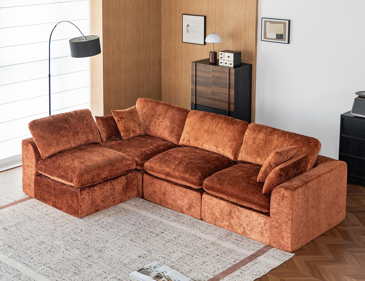 115" Cloud Sectional Couch, Boneless Couches for Living Room