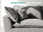 108" Corduroy Modular Sectional Sofa with Ottoman, Boneless Cloud Couch for Living Room, Convertible L-Shape Extra Deep Seat Floor Sofa, Dark Grey