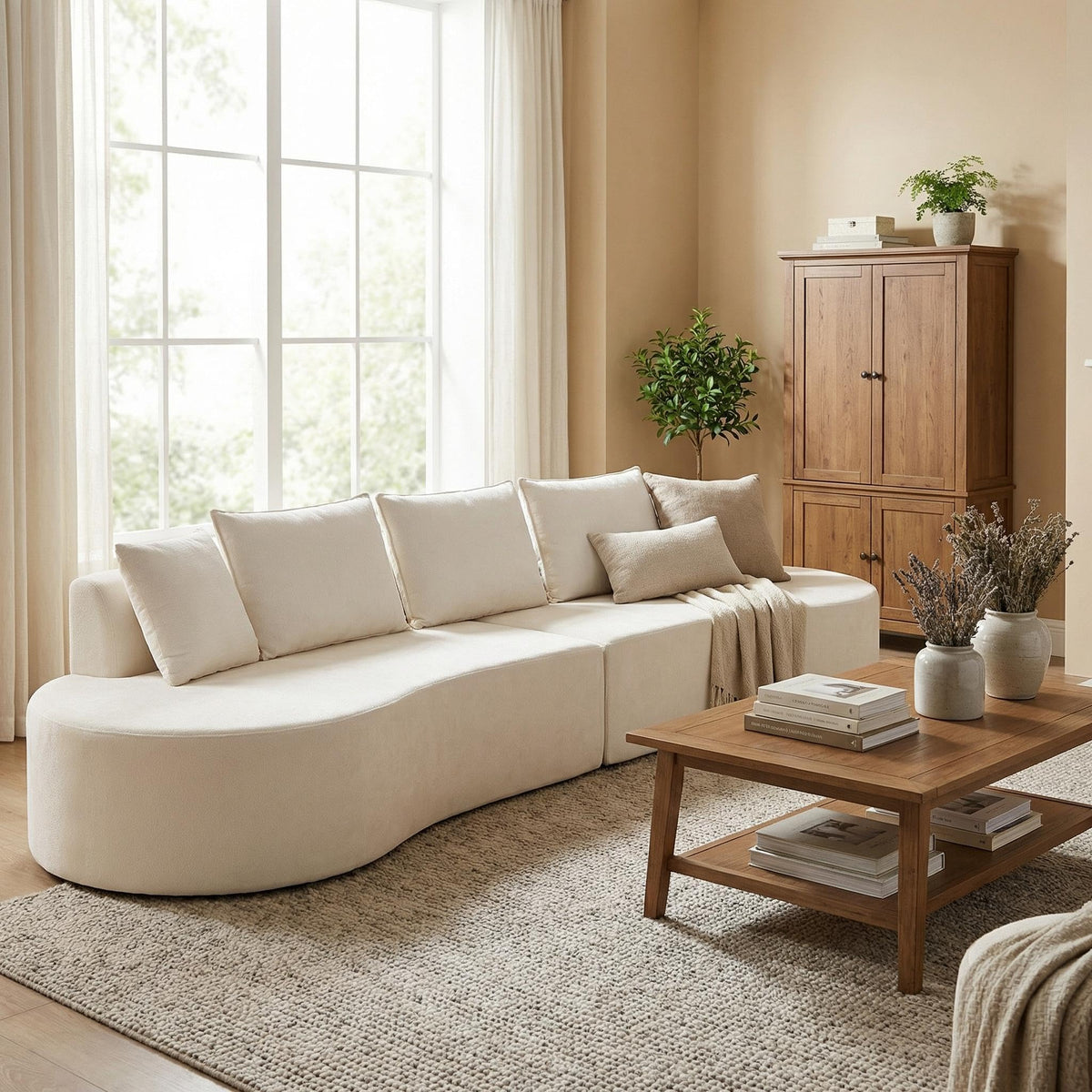 100.39" Modular Sectional Sofa with Flexible Layout, No Assembly Required