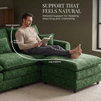 111" Modular Sectional Sofa, Deep Seat Cloud Couch Sectional with Ottoman