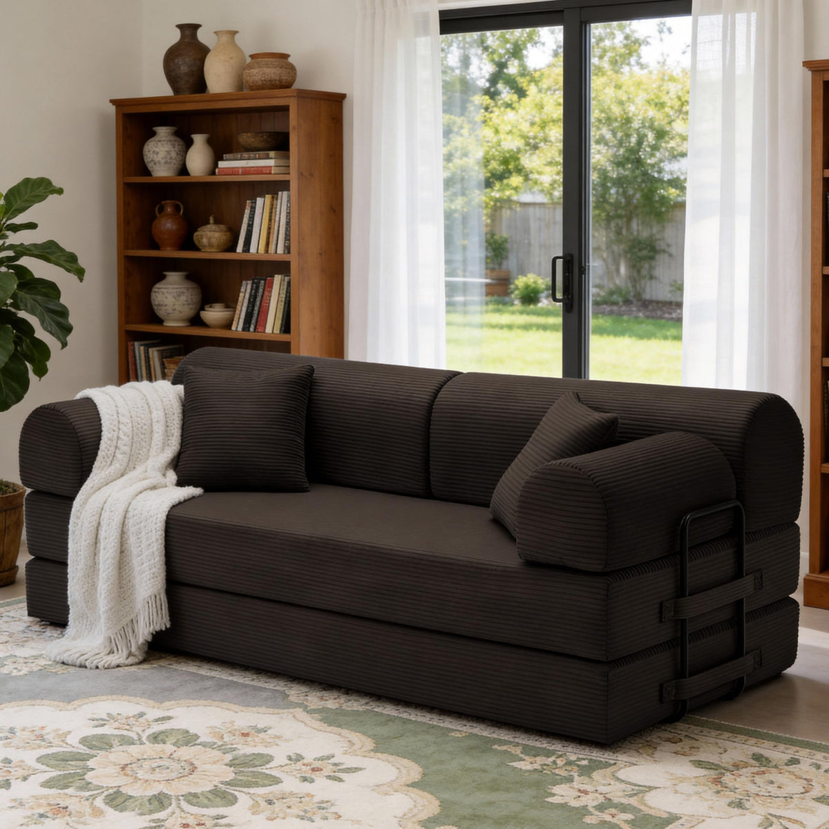 U-Shaped Sofa, Dual Chaise Sectional, 104 Inch, Camel