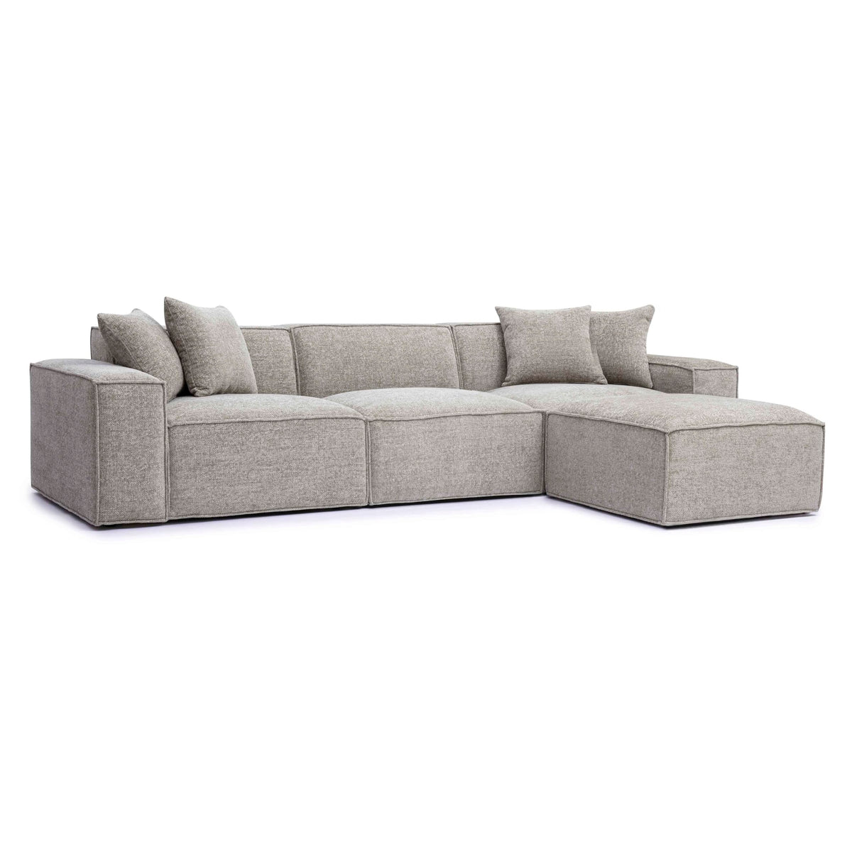 TOV Furniture Mindy Taupe Chenille Basketweave Modular Sectional