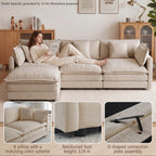 103.8" Modular Cloud Couch Chenille Sectional Sofa L Shaped Couch