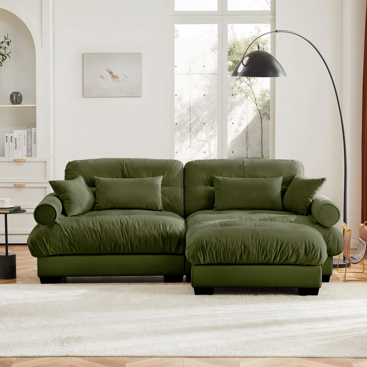 U Shaped Cloud Couches for Living Room Modular Sectional Sofa with Ottomans