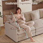 103.8" Modular Cloud Couch Chenille Sectional Sofa L Shaped Couch
