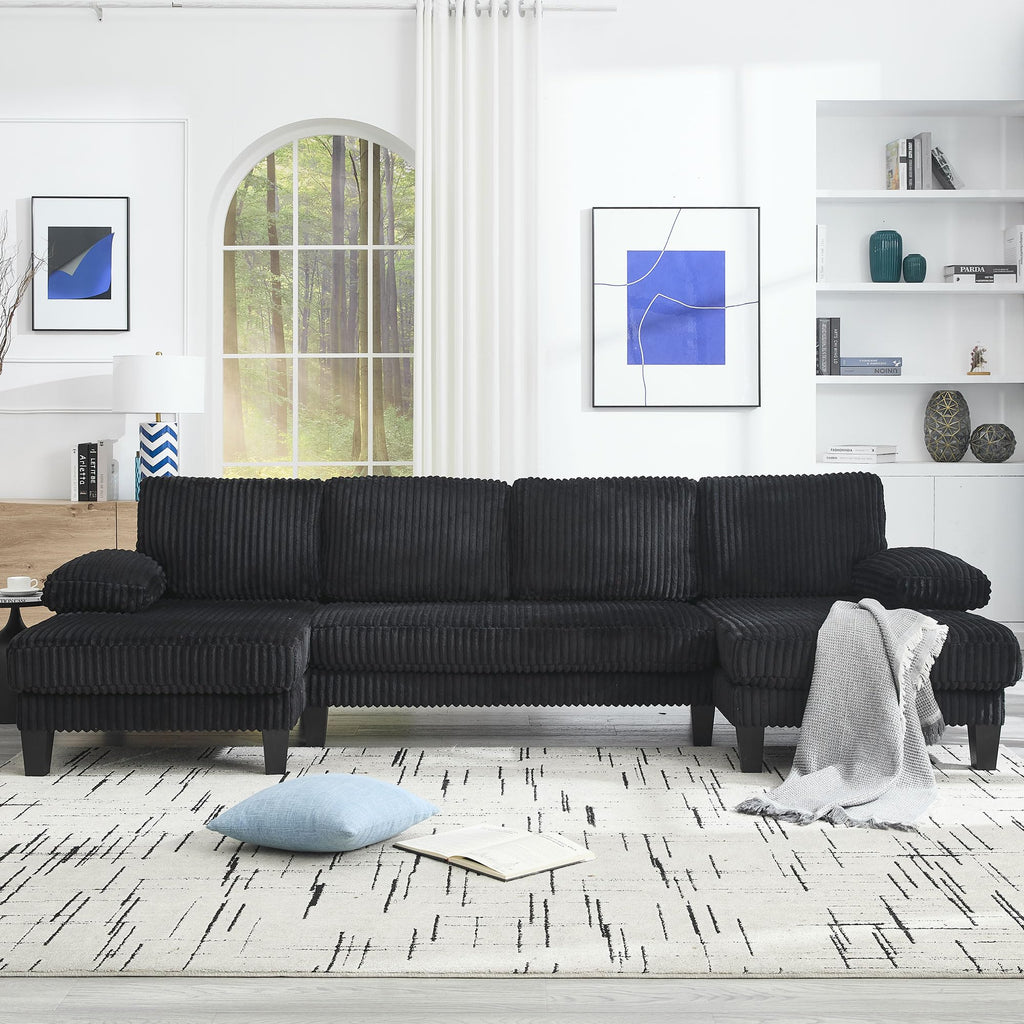 U Shaped Couch with Oversized Seat,4 Seat Sofa with Double Chaise,Comfortable and Indoor Furniture for Living Room,Apartment