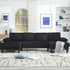 U Shaped Couch with Oversized Seat,4 Seat Sofa with Double Chaise,Comfortable and Indoor Furniture for Living Room,Apartment