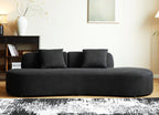 WILLIAMSPACE 132" Oversize Curved Sofa Couch for Living Room, Modern Luxury 2 Pieces Upholstered Cloud Sofa Curved Couch with Half Moon Design, Velvet 6 Seater Sofa for Apartment, No Assembly, Orange