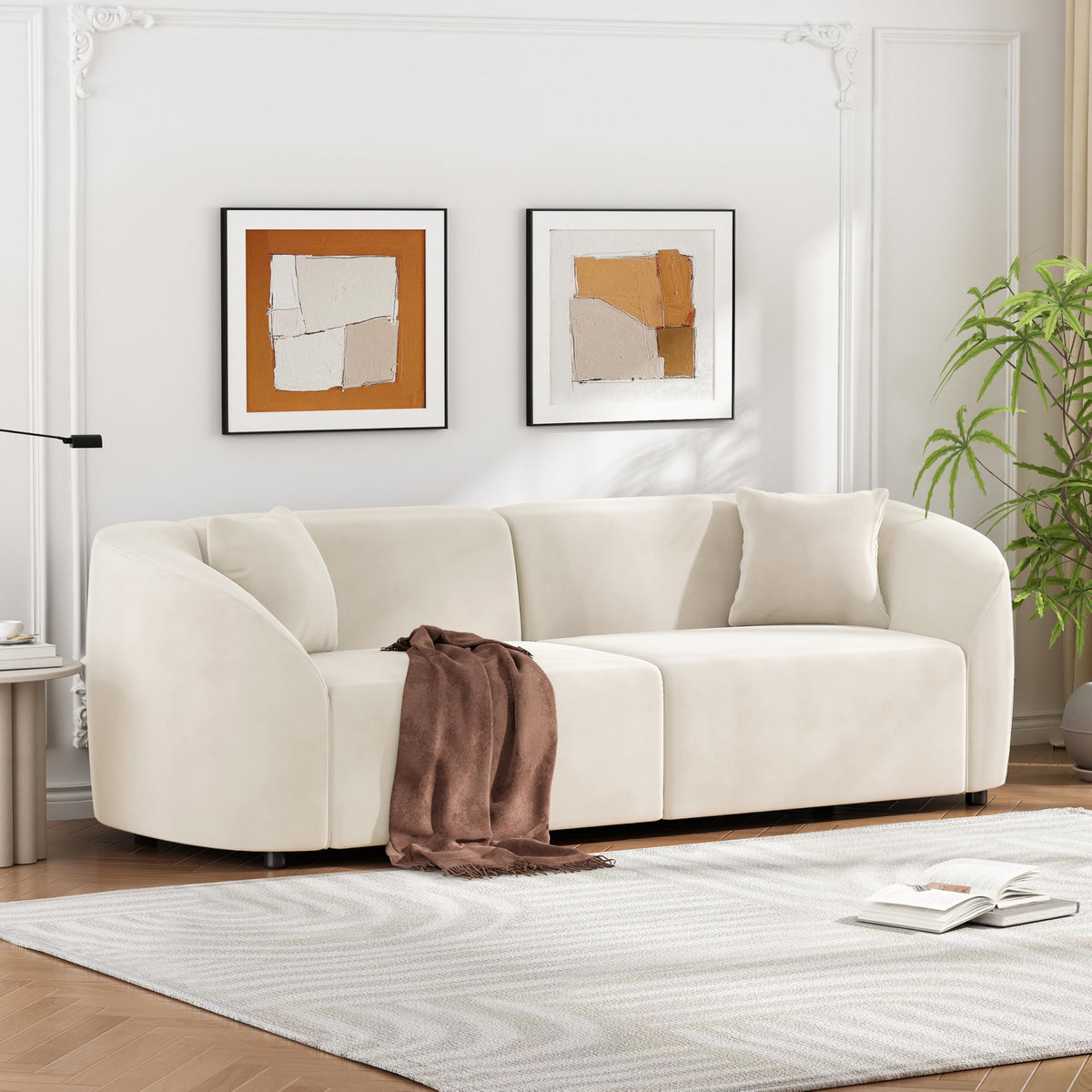 102 Inch Modular L-Shaped Sofa with Storage, Black Linen Fabric Sectional