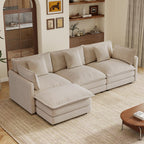 103.8" Modular Cloud Couch Chenille Sectional Sofa L Shaped Couch