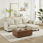 VidaNaticle 95" Boneless Modular Sectional Cloud Couch, Beige