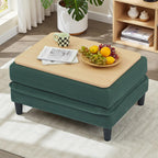 107.3'' Oversized Cloud Couch L Shaped Modular Sectional Sofa, Premier Comfy Corduroy Couch with Ottoman, Modern 3 Deep Seat Sectional Couches for Living Room, Solid Wood Frame&Spring,Tool-Free Green