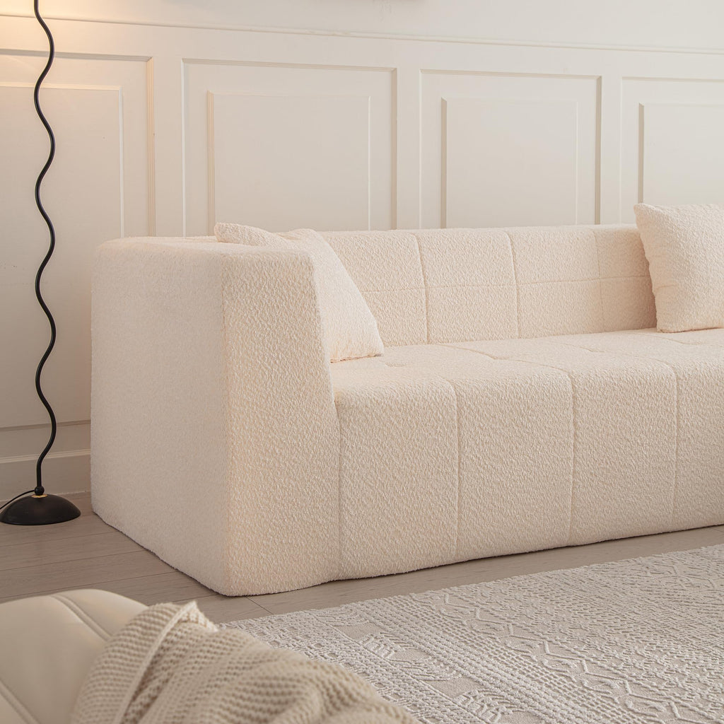 105.5" Modular L Shaped Sectional Floor Couch, Deep Seat Tufted Comfy Sofa Set with Chaise for Living Room