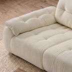 118" Modular Sectional Sofa, Cloud Chenille Couch with Adjustable Back Cushions, Deep Seat Living Room Sofa, Solid Wood Frame, Oversized 3-Seater Sectional for Home & Apartment, Beige