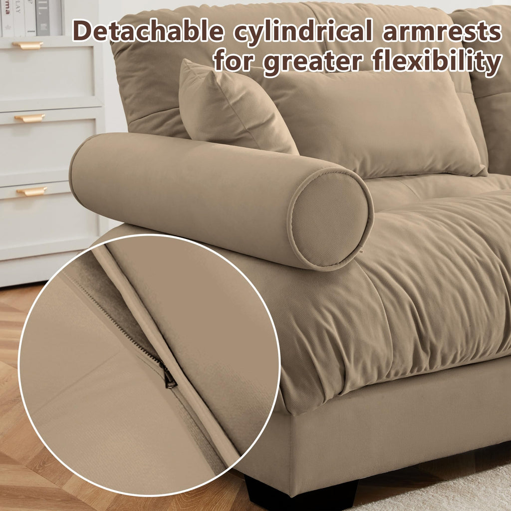 U Shaped Cloud Couches for Living Room Modular Sectional Sofa with Ottomans