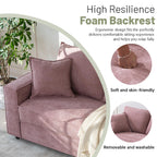 YUHUASHI Square Loveseat Sofa,Linen Fabric Upholstered Couch，Pink