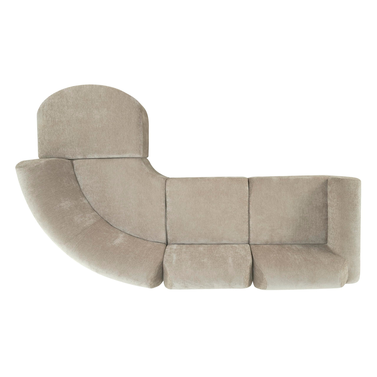 WILLIAMSPACE 111" Sectional Curved Sofa Couch with Fully Compressed Sponge