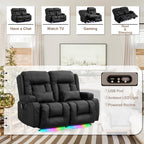TUNYI Power Loveseat Recliner Sofa with Massage & Heat