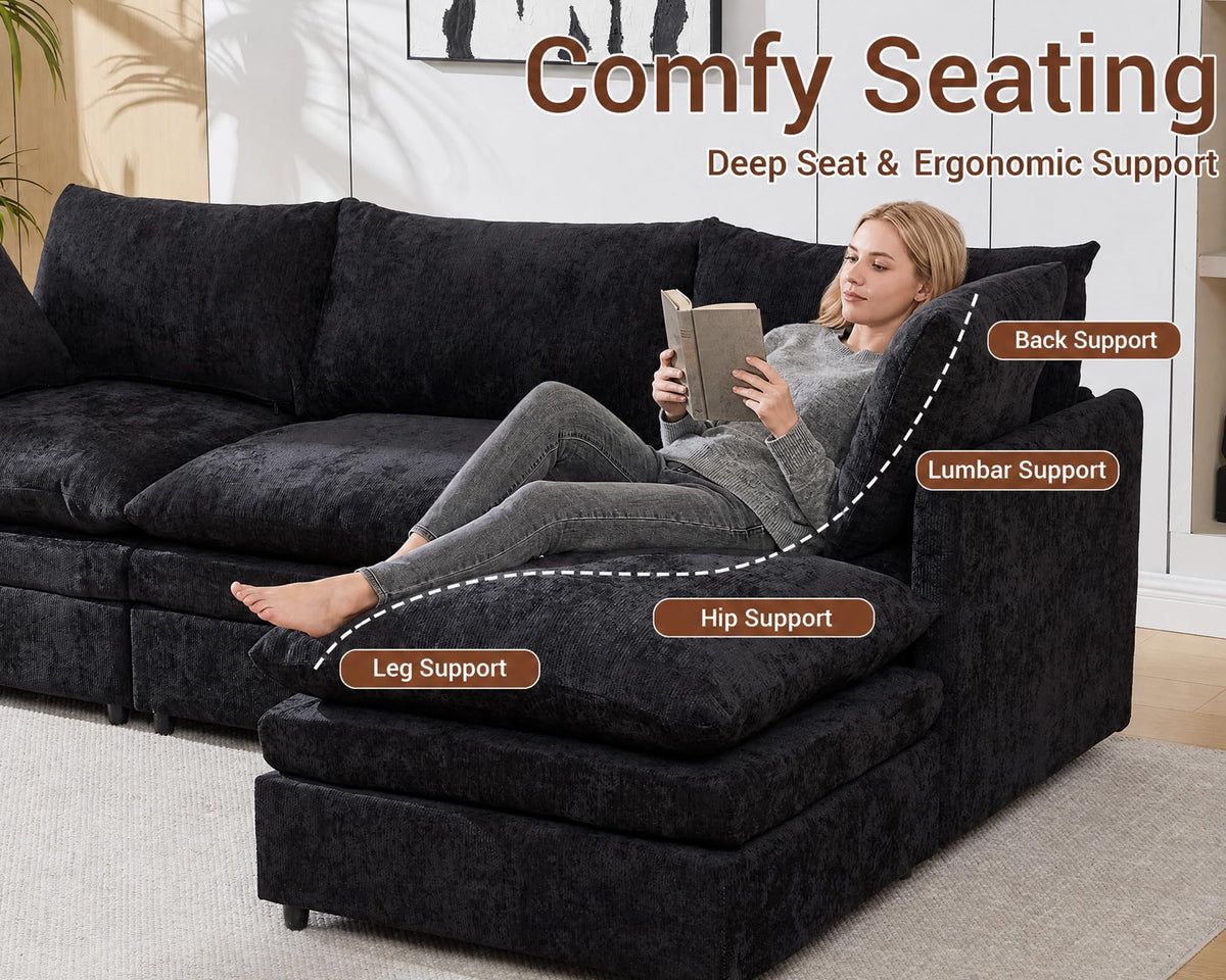 U Shaped Sectional Couches for Living Room 97"