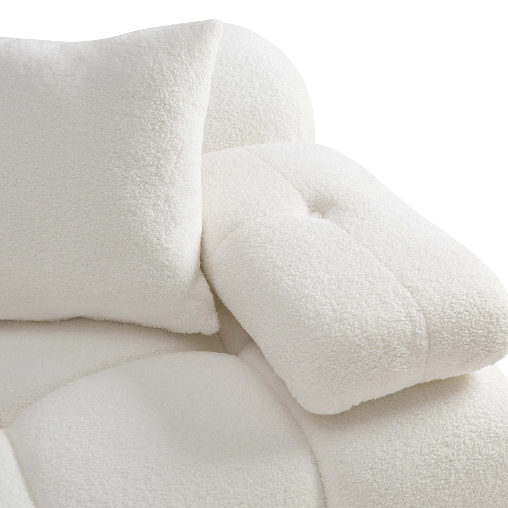 TOV Furniture Calliope Cream Vegan Shearling 6-Piece Modular U-Sectional