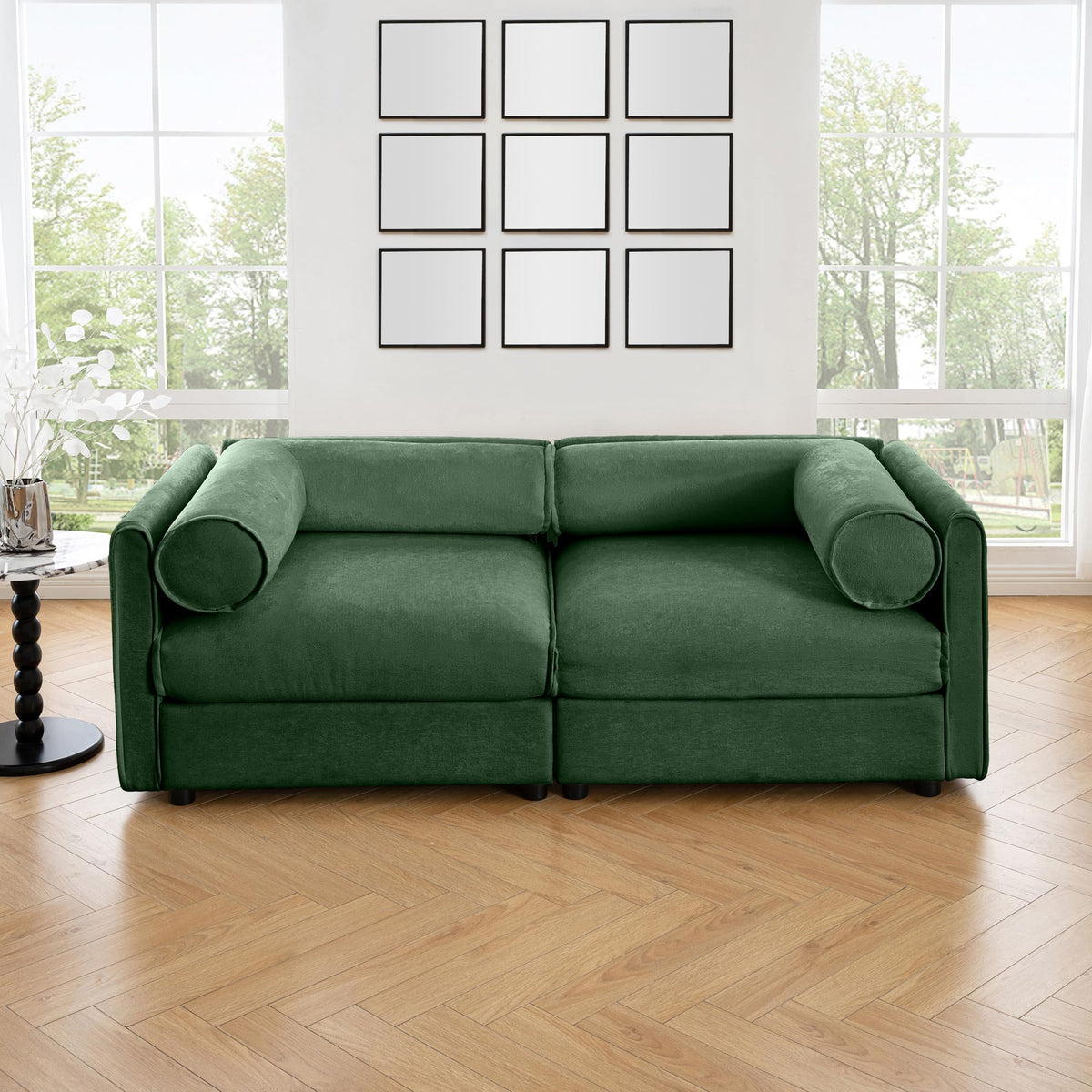 109'' Modular Sectional Sofa, Oversized 4 Seat L Shaped Couch with Storage Ottoman, Extra Deep Seat, Modern Comfy Convertible Chenille Sofa with Chaise, Lounge Couches for Living Room, Camel