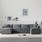 [NEW SKU of N723S1687B]136" Chenille Modular Sectional Sofa with Deep and