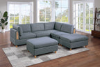 Tidyard Living Room Corner Sofa Wedge, Steel Gray Dorris Fabric Sectional with Wooden Legs, Plush Comfort Couch, Contemporary Style, 3? x 3? No Brand Name