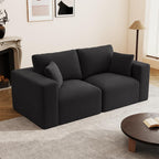 79" Modular Sectional Sofa, Cloud Couch Loveseat Memory Foam Boneless Couch with Chaise, Cozy Upholstered Corduroy Floor Couch, No Assembly Required Living Room Furniture for Apartment, Beige