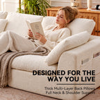 110" Cloud Sectional Couches for Living Room, Warm White
