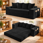 108" Modular Sectional Sofa Bed, L-Shaped Boneless Couch, Yellow